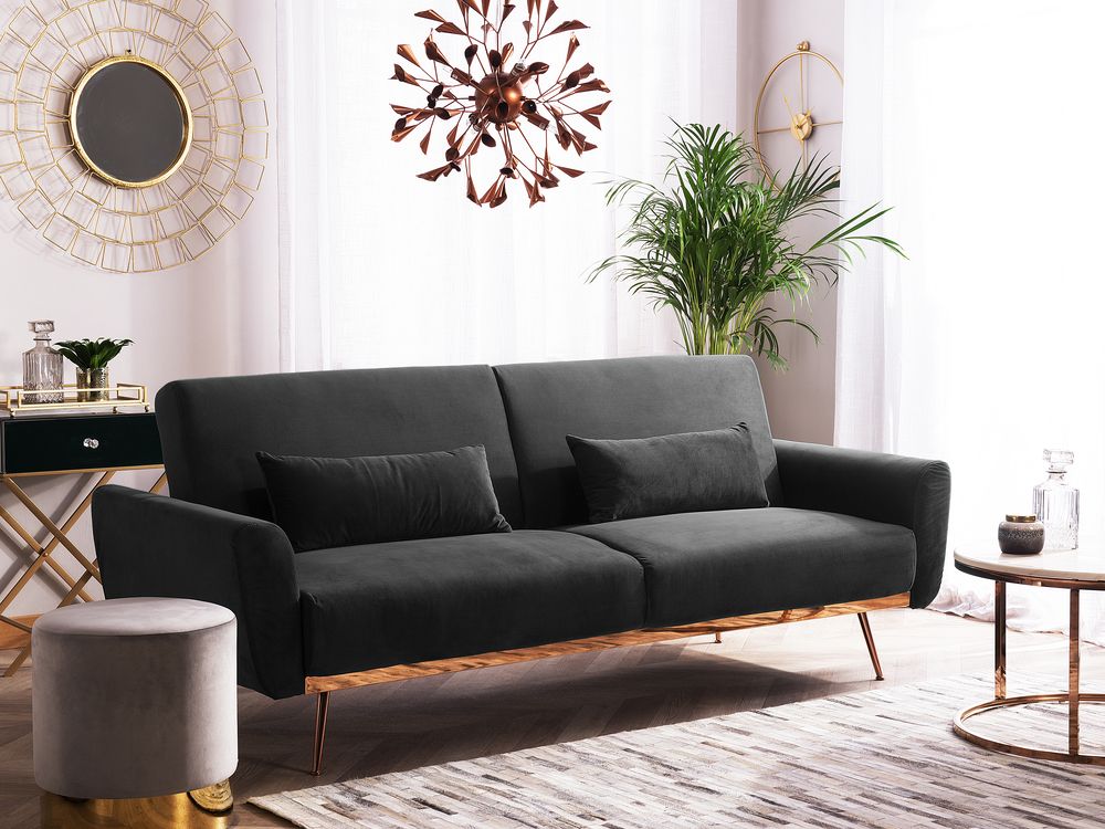 Sofá cama 3 plazas EINA Terciopelo Negro