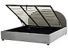 Ottoman Bed VAUCLUSE Velvet Light Grey 180 x 200 cm (EU Super King)