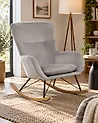 Rocking Chair ELLAN Velvet Light Grey