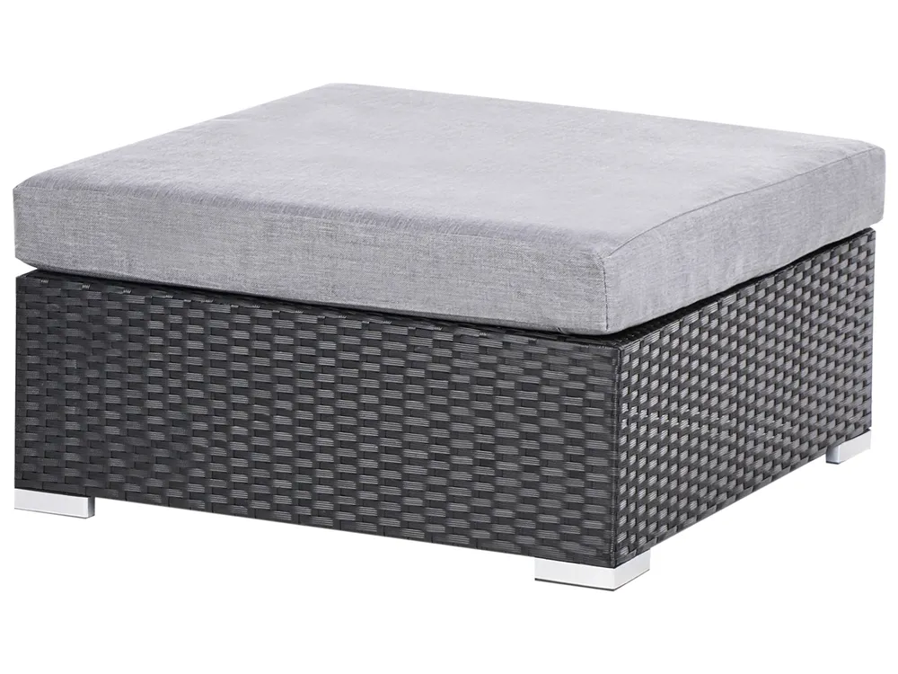 Garden Corner Sofa with Table 4 Seater SANO PE Rattan Black Left Hand_975971