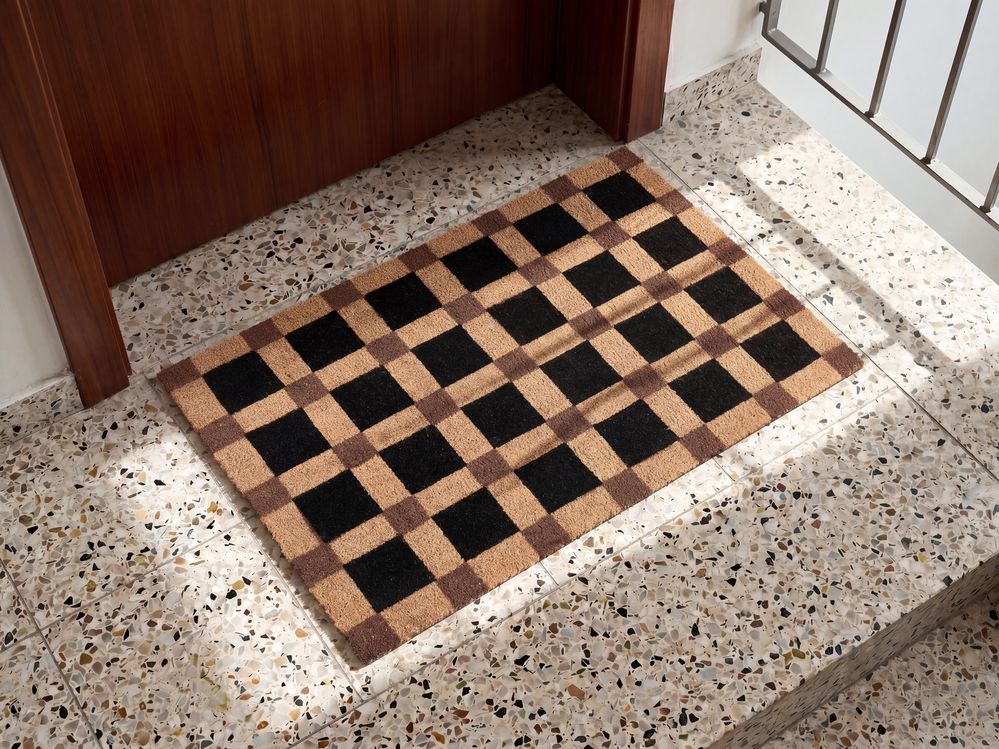 Doormat VILLASIS Beige/ Black 60 x 90 cm Coir