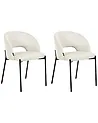 Set of 2 Dining Chairs PENNY Fabric Light Beige