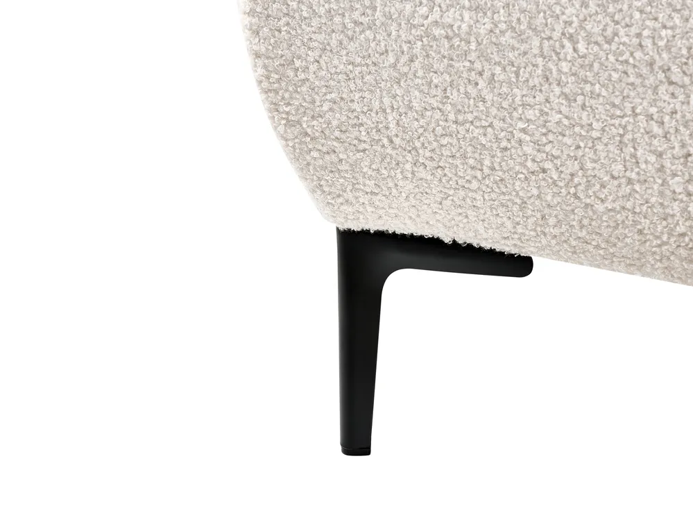 Lit avec sommier Bouclé LESSAY 180 x 200 cm Blanc cassé_982252