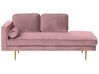 Left Hand Velvet Chaise Lounge Pink MIRAMAS_753994