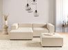 Modular Corner Sofa 2 Seater ARDAL with Ottoman Fabric Beige Right Hand