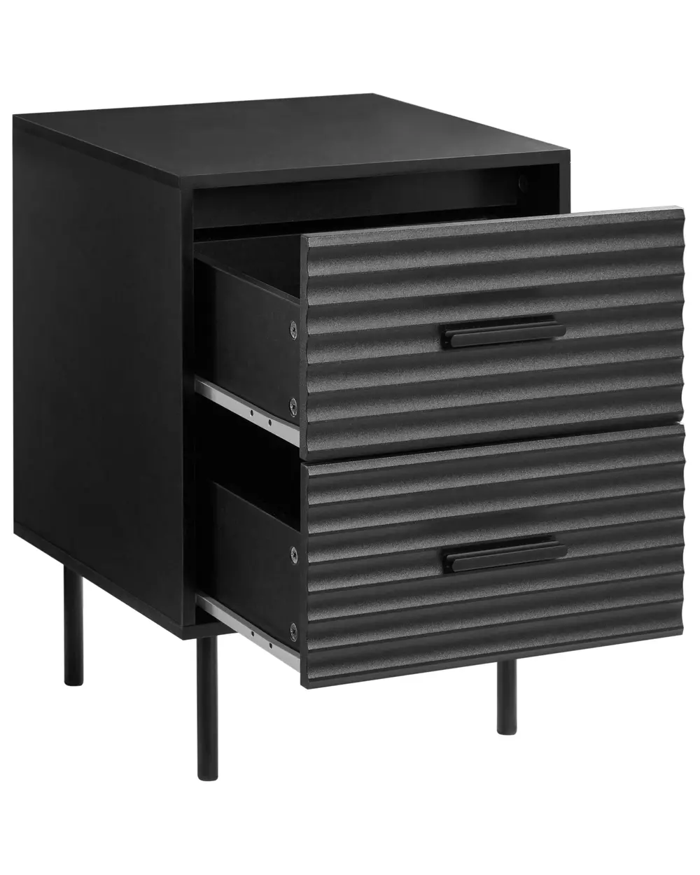 2 Drawer Bedside Table WALGETT Black_1076333