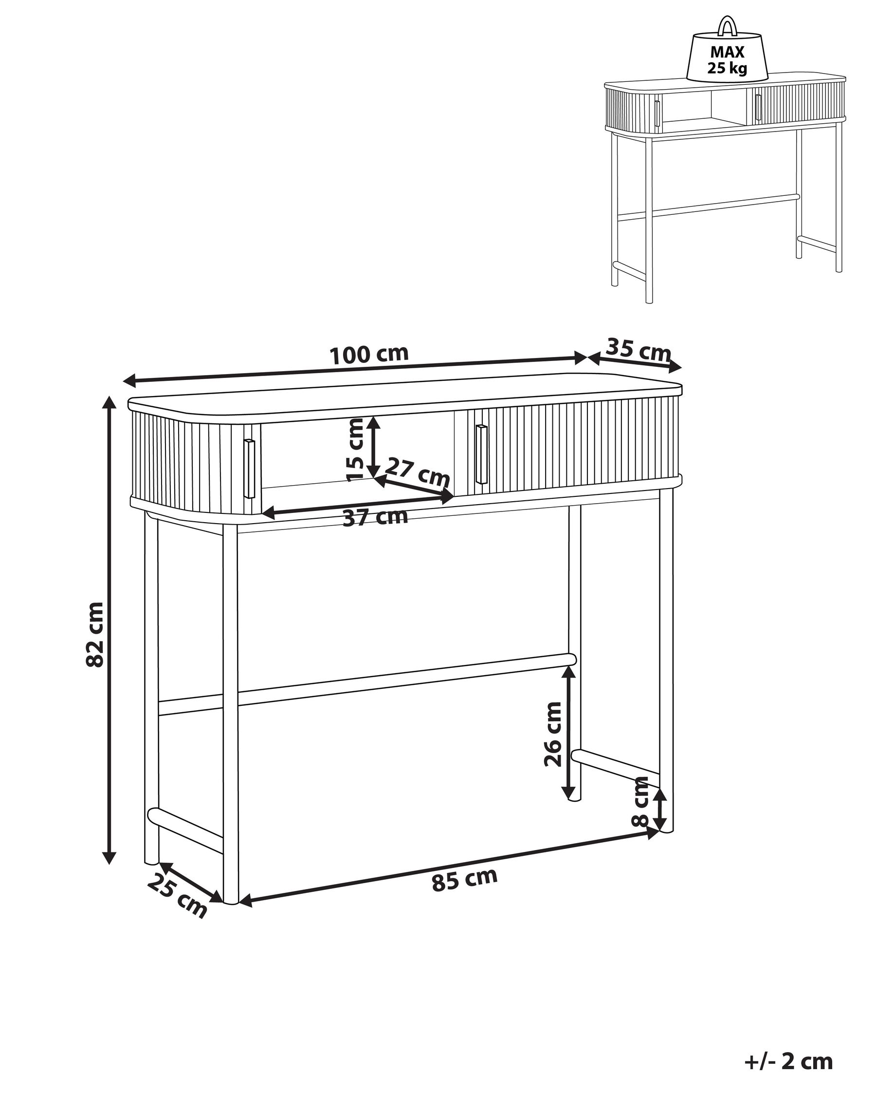 Console Table Dark Wood with Black JOSE_832915 Console Table Dark Wood with Black JOSE_832915