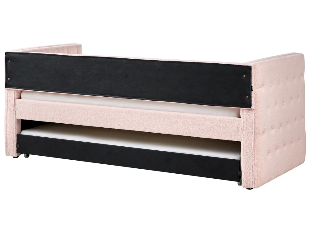 Trundle Bed Boucle GASSIN 90 x 200 cm (EU Single) Pastel Pink_977780