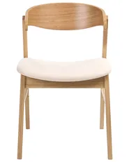 Set of 2 Dining Chairs LILLY Fabric Light Brown/ Off-White_1065896