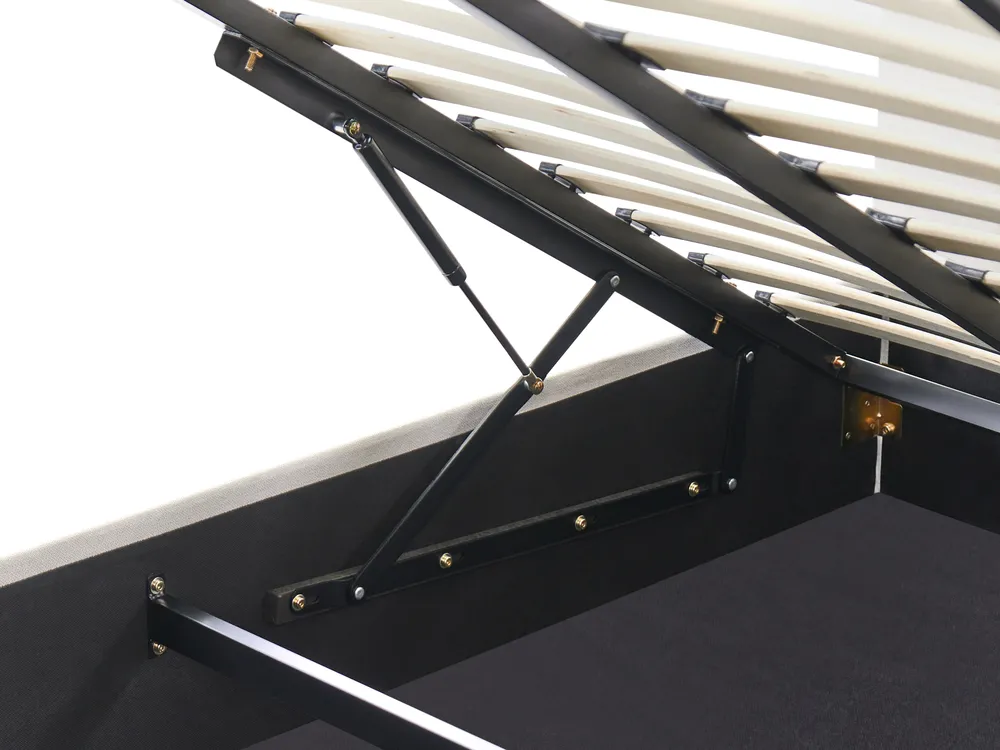 Bett mit Stauraum CHALLANS Stoff Cremeweiß 140 x 200 cm_1019667