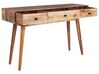 Konzolový stolík z mangového dreva s 3 zásuvkami svetlé drevo KINSELLA_892049