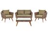 Lounge Set Rattan dunkelbraun 4-Sitzer Auflagen olivgrün VITTORIA_930725