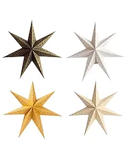 Set of 4 Hanging Decorations LED TRISUL 60 cm Star Multicolour_1186032