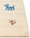 Alfombra gabbeh de lana beige claro/azul 160 x 230 cm YALI_856280