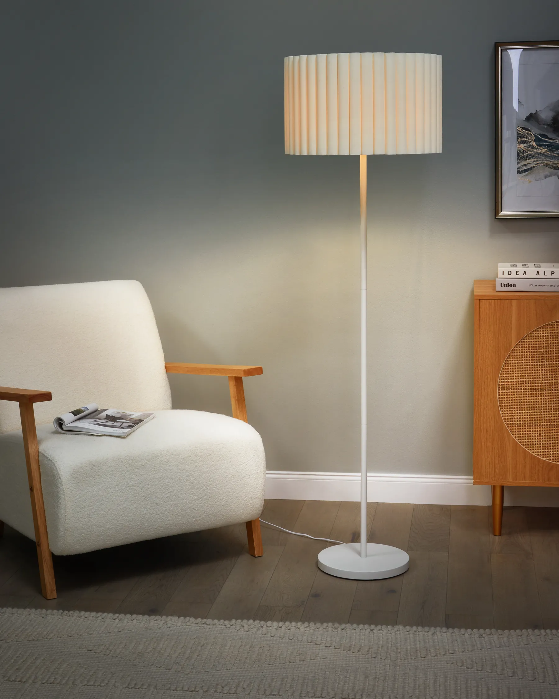 Lampada da pavimento LOURENS Metallo Bianco sporco_930138
