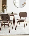 Set of 2 Dining Chairs ELAINE Boucle Dark Brown/ Taupe