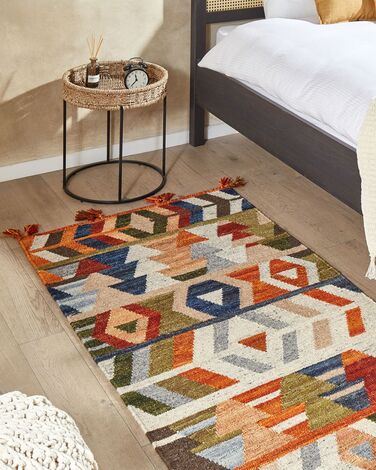 Wool Kilim Area Rug 80 x 150 cm Multicolour KAGHSI