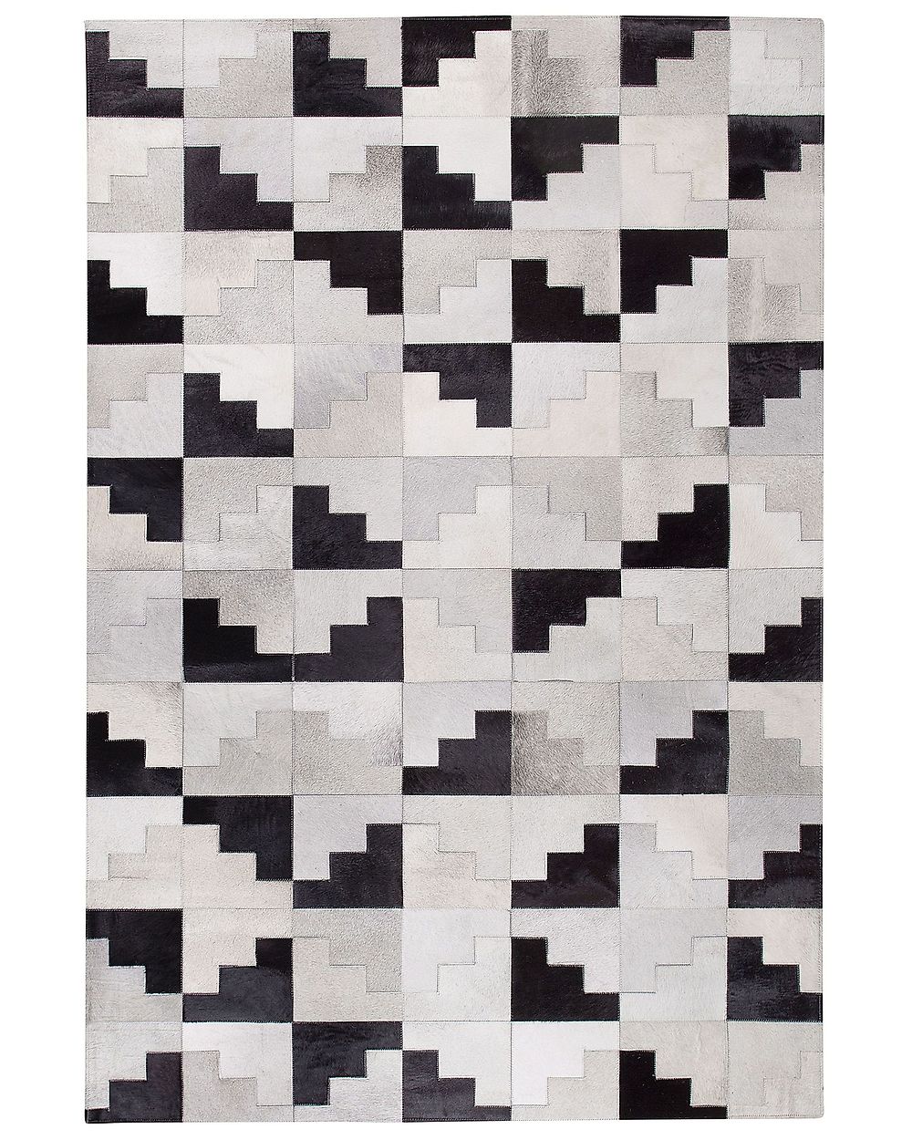 Teppich EFIRLI Grau 140 x 200 cm Echtleder
