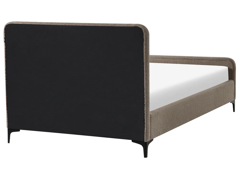 Bed Boucle LUNAN 120 x 200 cm (EU Small Double) Taupe_1025561