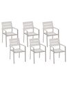 Set of 6 Garden Dining Chairs White VERNIO_772089