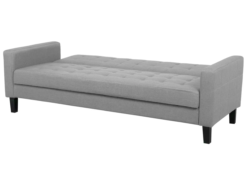 Sofa Bed 3 Seater VEHKOO Fabric Light Grey_719315