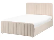 Ottoman Bed LUNAN Velvet Beige 120 x 200 cm (EU Small Double)_1051357