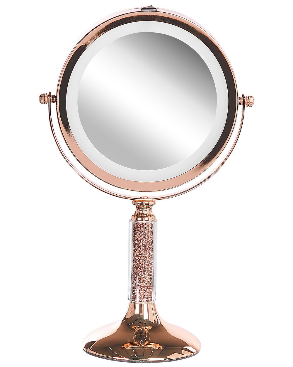 Makeup Mirror LED BAIXAS Rose Gold Beliani