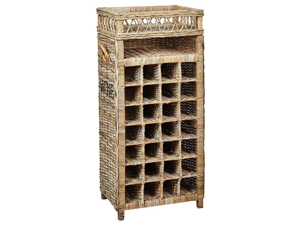 Rattan Wine Rack Light BASIRA Beliani