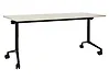Foldable Office Desk CAVI 160 cm x 60 cm with Wheels Light Brown