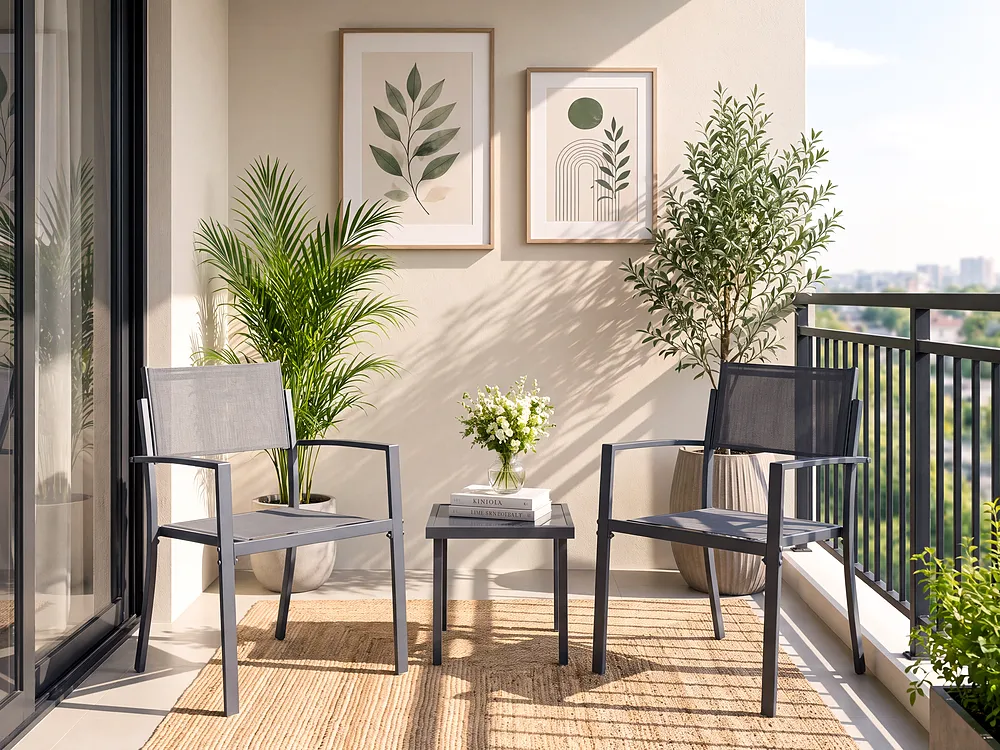 Bistro Set TAVOLETO Metall Dunkelgrau_1154103