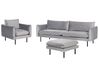 Sofa Set Samtstoff grau 4-Sitzer mit Ottomane VINTERBRO_900586
