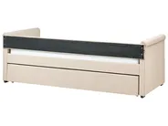 Lit gigogne Tissu LIBOURNE 90 x 200 cm Beige_729655