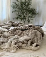 Bedspread TOUTLI Cotton 200 x 220 cm Taupe_1177692