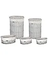 Set of 5 Baskets VAKARI Willow Wood White 55/89 L