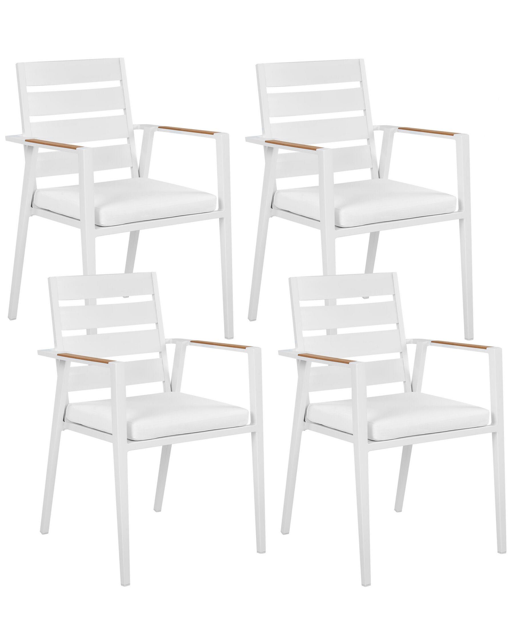 Set di 4 sedie da giardino metallo bianco TAVIANO_922695