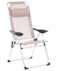 Set di 2 sedie da giardino ASINE Pieghevole Metallo Beige_1030645