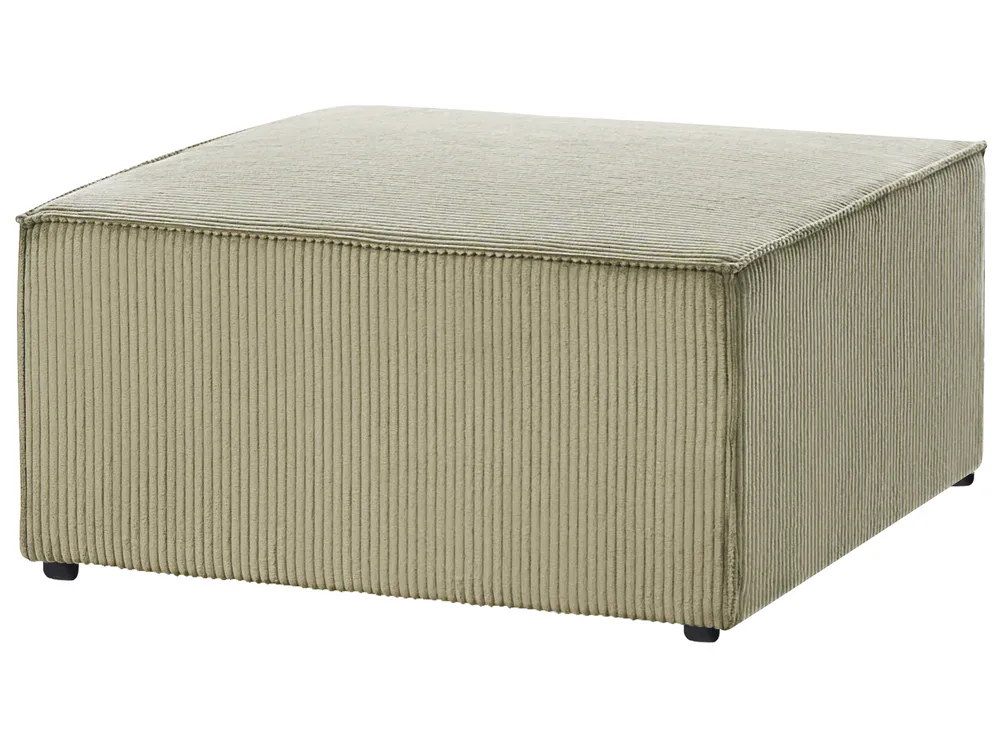 Modular Corner Sofa 4 Seater LEMVIG with Ottoman Corduroy Green Left Hand_875801