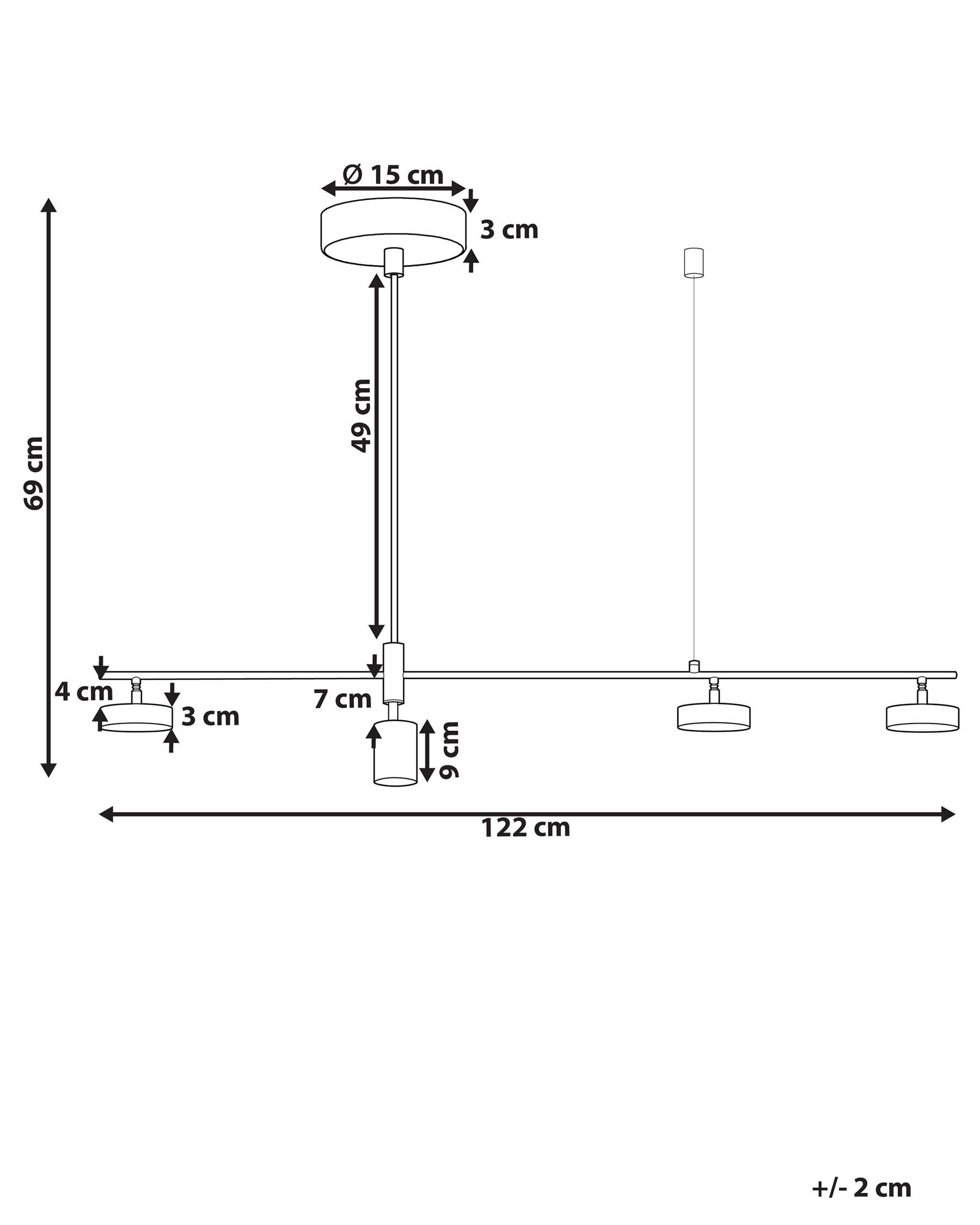 Lampadario Philips Meranti 3 GU10 Metallo Cromato (10 x 49 x 15,5 cm Lampadario Philips Meranti 3 GU10 Metallo Cromato (10 x 49 x 15,5 cm