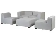 Garden Sofa with Ottoman 4 Seater AREZZO Modular Light Grey_867499