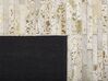 Kožený patchworkový koberec 140 x 200 cm zlato-béžový TOKUL_787209