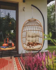 Hangstoel met standaard MORNESE Metaal Natuurlijk_1179222