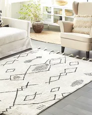 Rug KEBIR Off-White 140 x 200 cm Cotton_830867