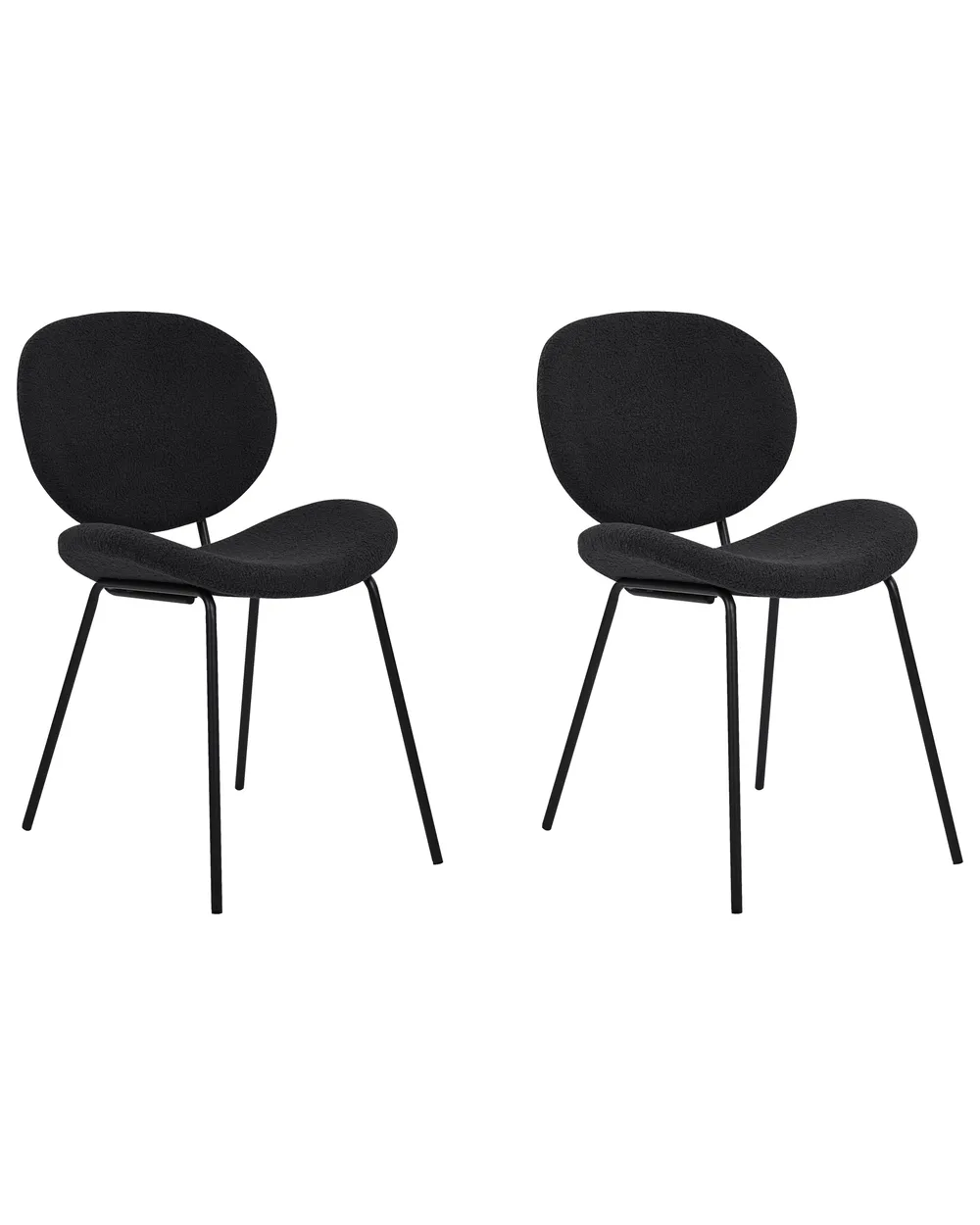 Set di 2 sedie da pranzo LUANA Bouclé Nero_886489