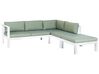 Lounge Set 3-teilig Aluminium weiß 5-Sitzer Auflagen grün MESSINA_929578