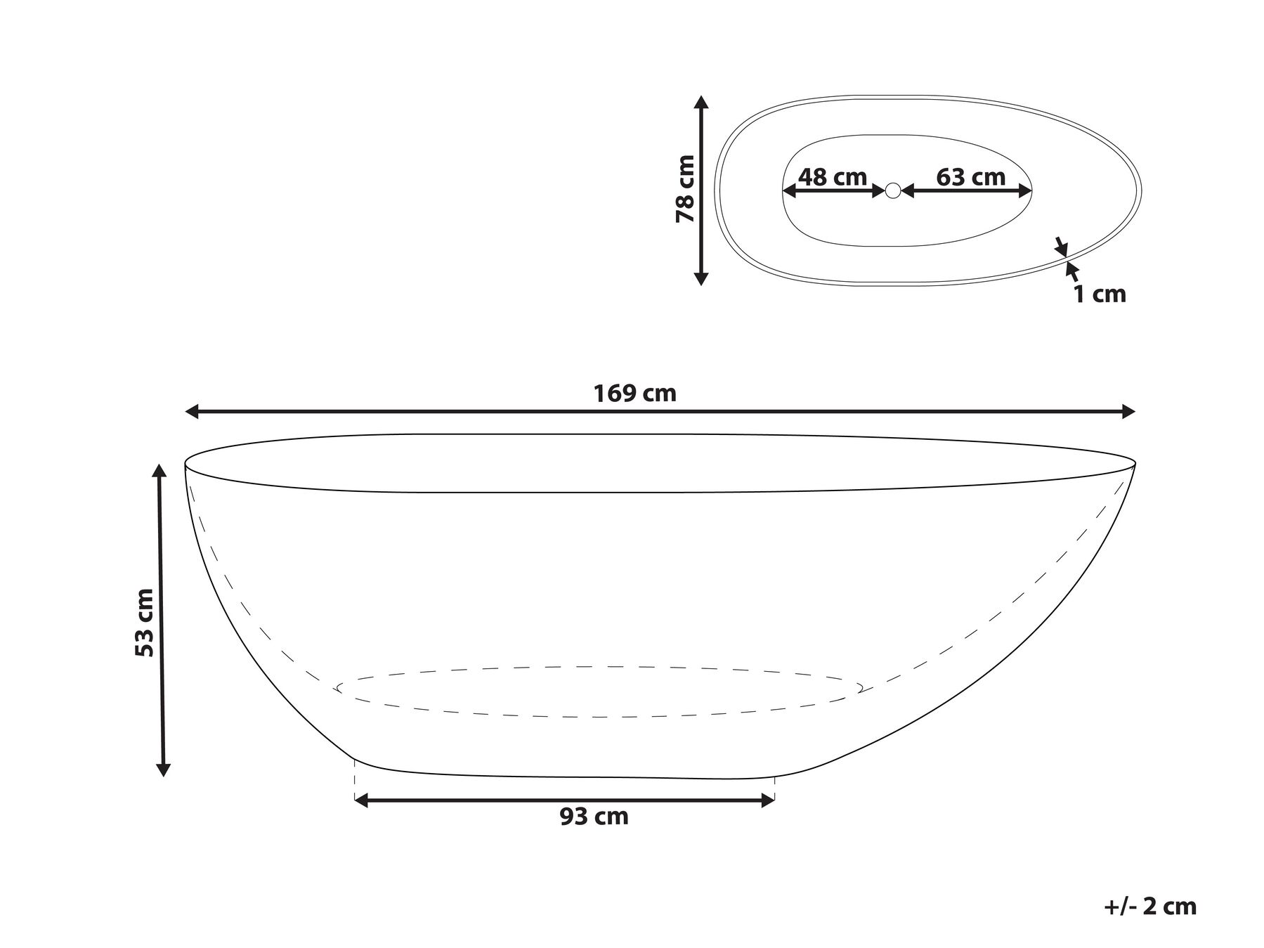 Vasca da bagno freestanding BLANCARENA 170 x 78 cm Verde_891381