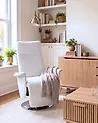 Recliner Chair PRIME with Footrest Faux Leather White