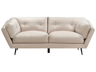 Soffa 3-sits sammet beige LENVIK