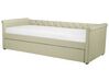 Fabric EU Small Single Trundle Bed Beige LIBOURNE_770634