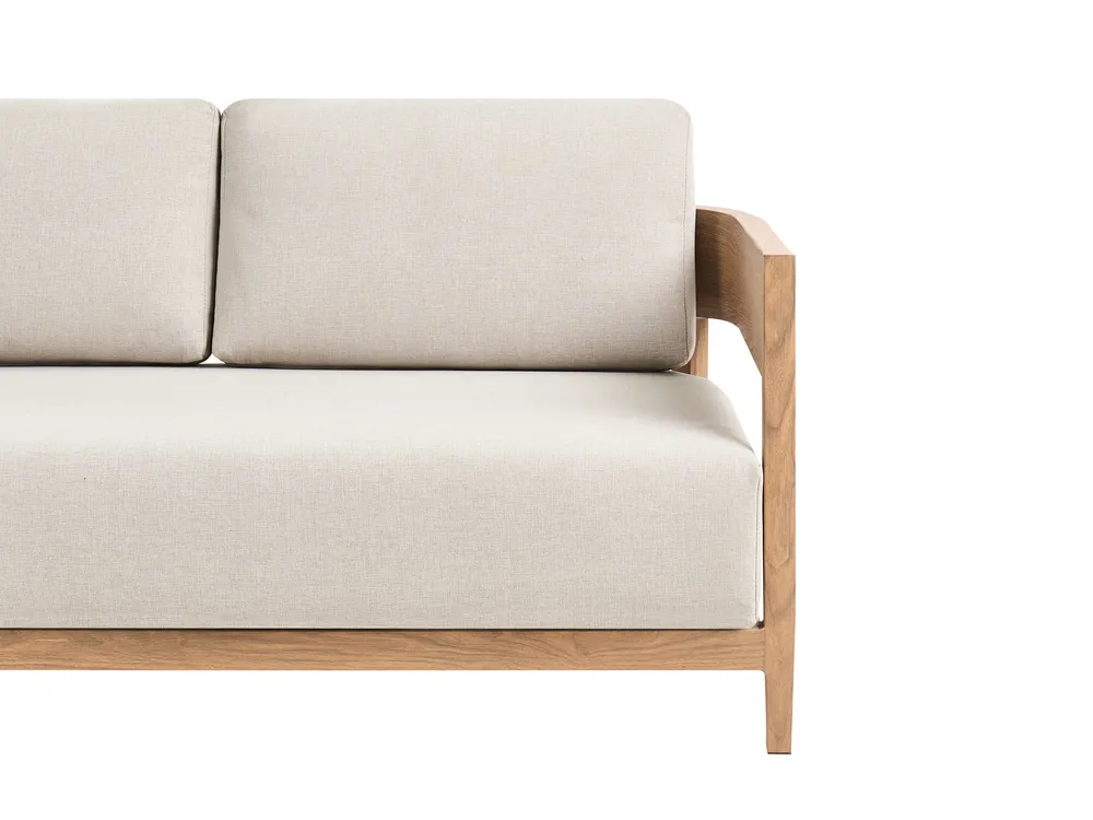 Garden Corner Sofa with Table 5 Seater SAMPIERI Metal Light Brown Left Hand_1007016