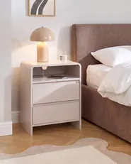 2 Drawer Bedside Table DORRIGO Light Beige_1135004